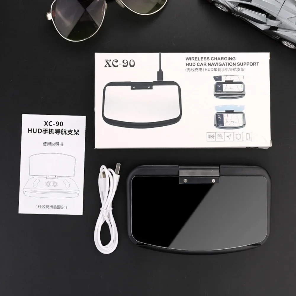 Car Display HUD Mobile Phone Holder Multifunctional Car Navigator For iPhone Samsung Huawei Headup Projection Navigation Bracket