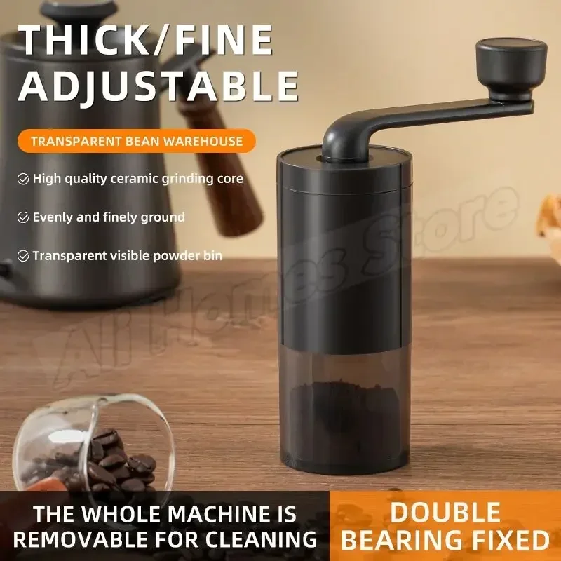 Manual Coffee Grinder Ceramic Grinding Core Bearing Adjustable Coffeebe Professional Double Hand Crank Coffee Grinder CoffeeBean