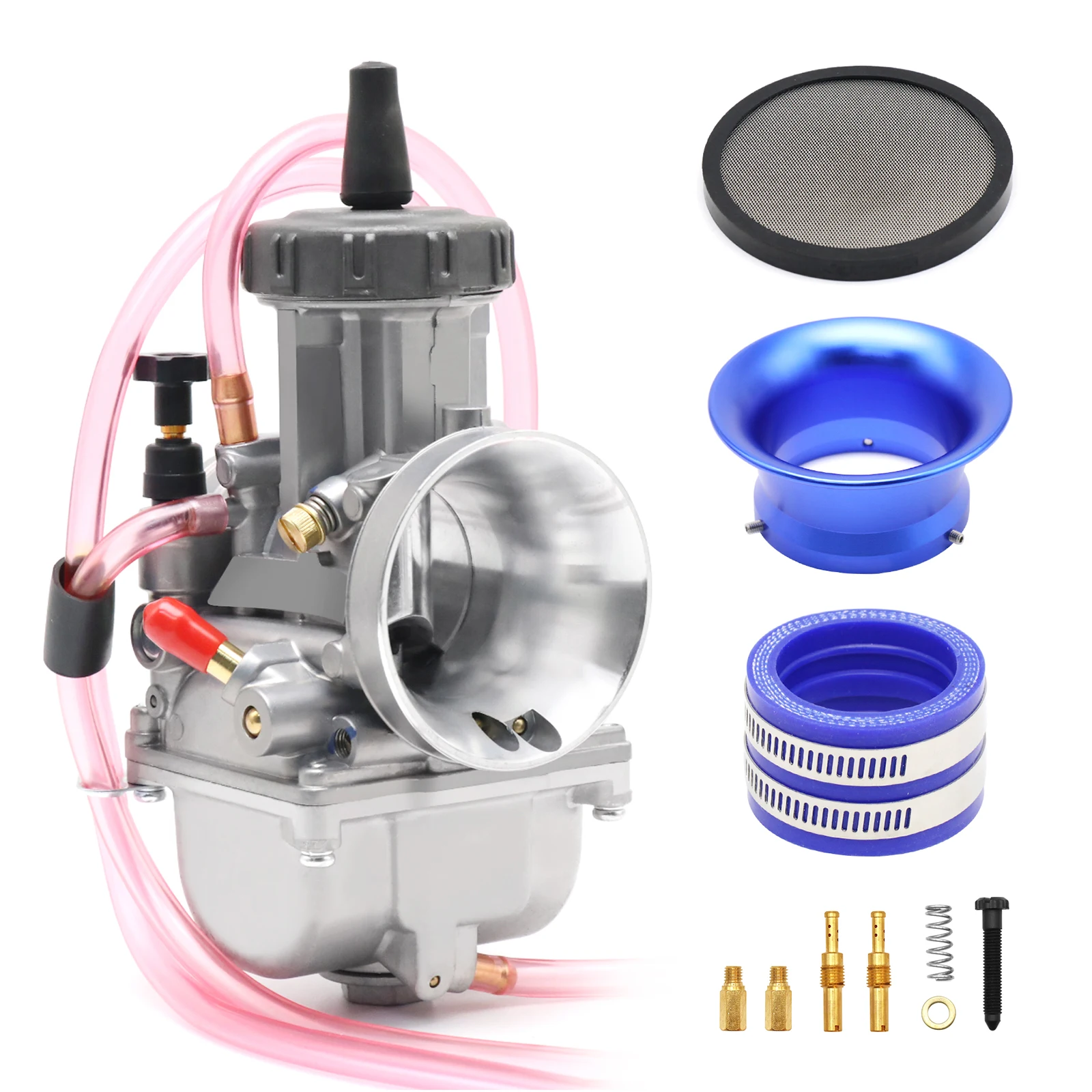 Motorcycle Keihin PWK Carburetor 34 36 38 40 42mm Racing Carb Universal 2/4T engine Dirt Bike with Air Filter&Intake Adapter SET