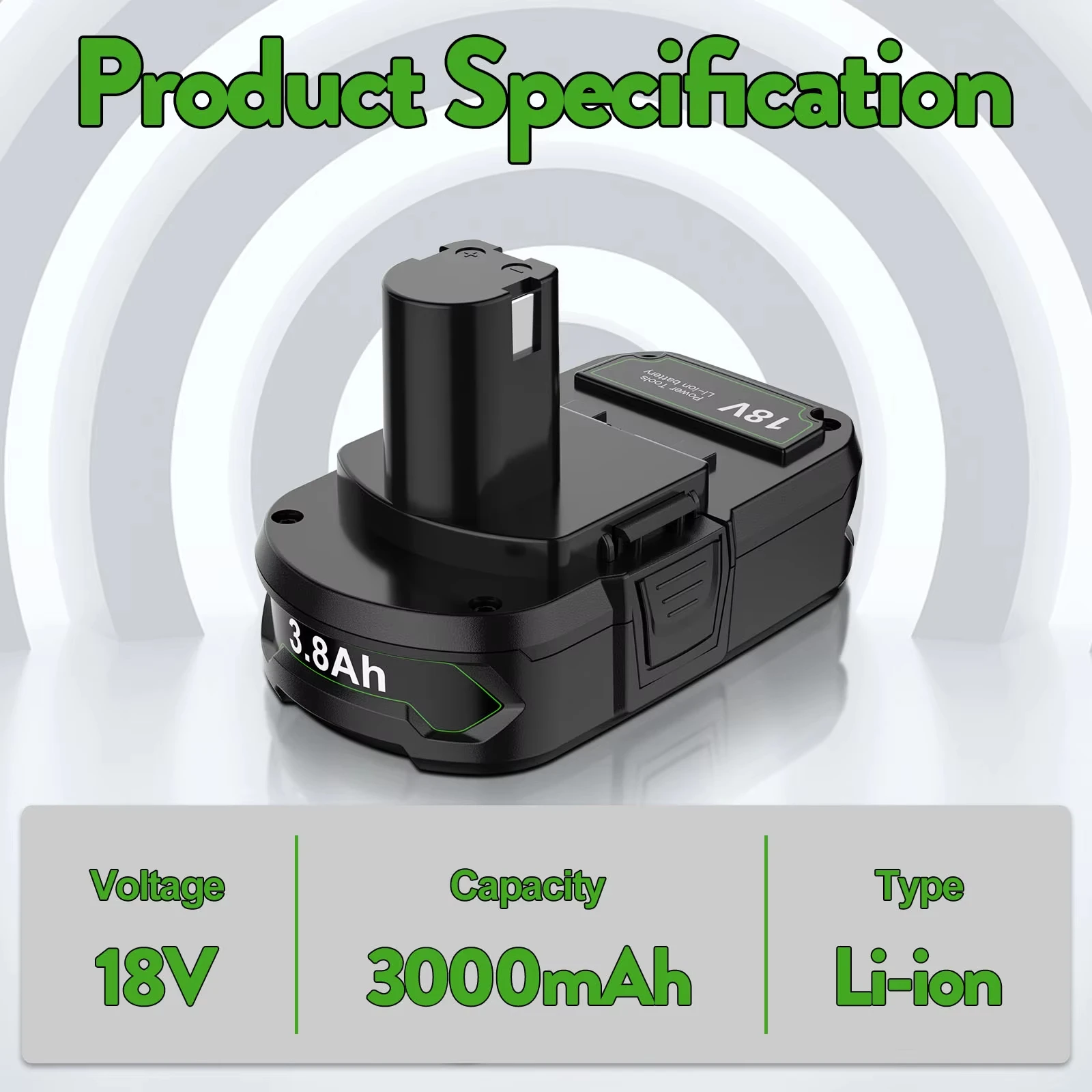 Batería de repuesto para Ryobi One, herramienta inalámbrica, 18v, P108, RB18L50, P102, P103, BPL1820, RB18L20, RB18L40