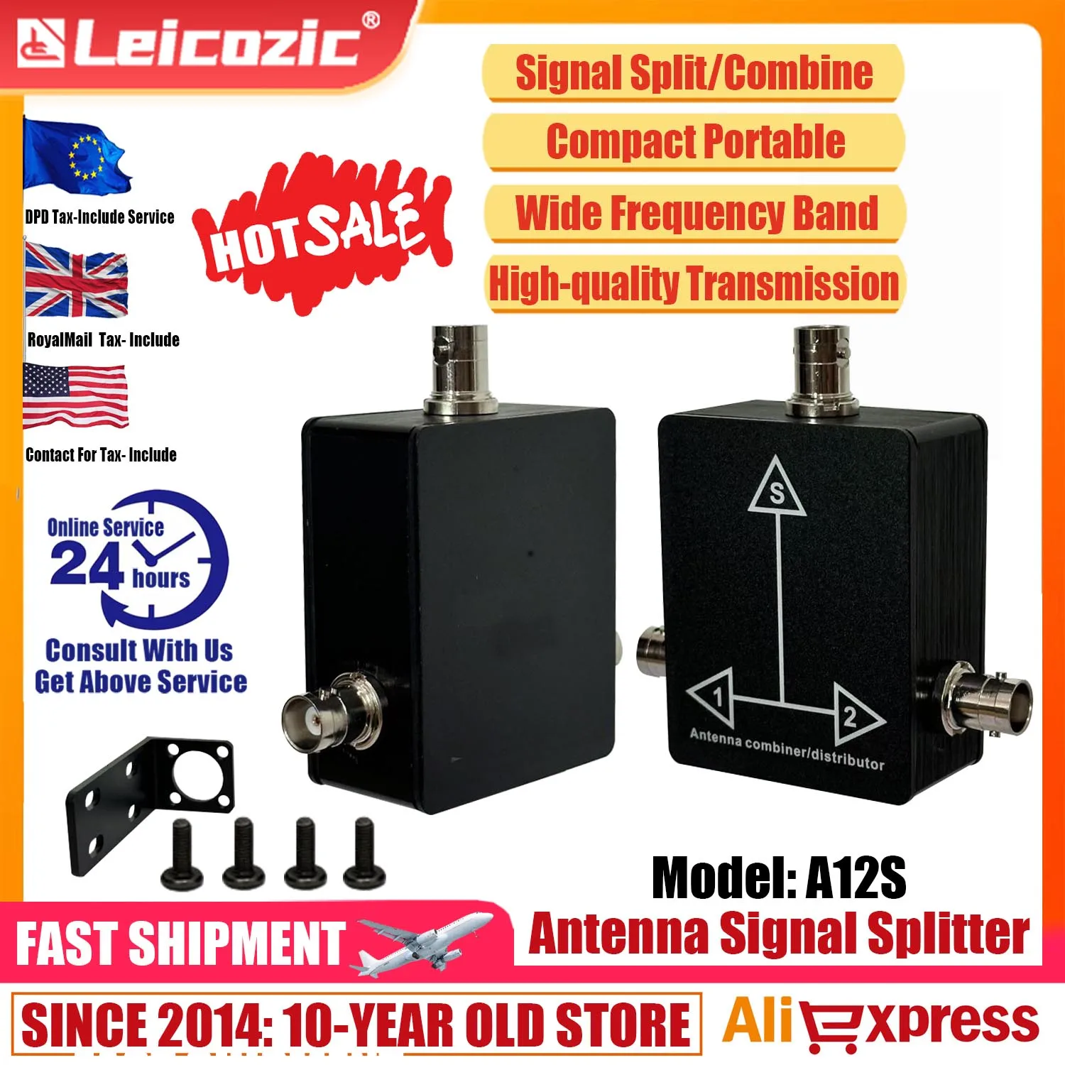 La asignación de antena Leicozic divide el señal RF de 1 a 2 para la distribución de antena/distribuidor combinador micrófono inalámbrico