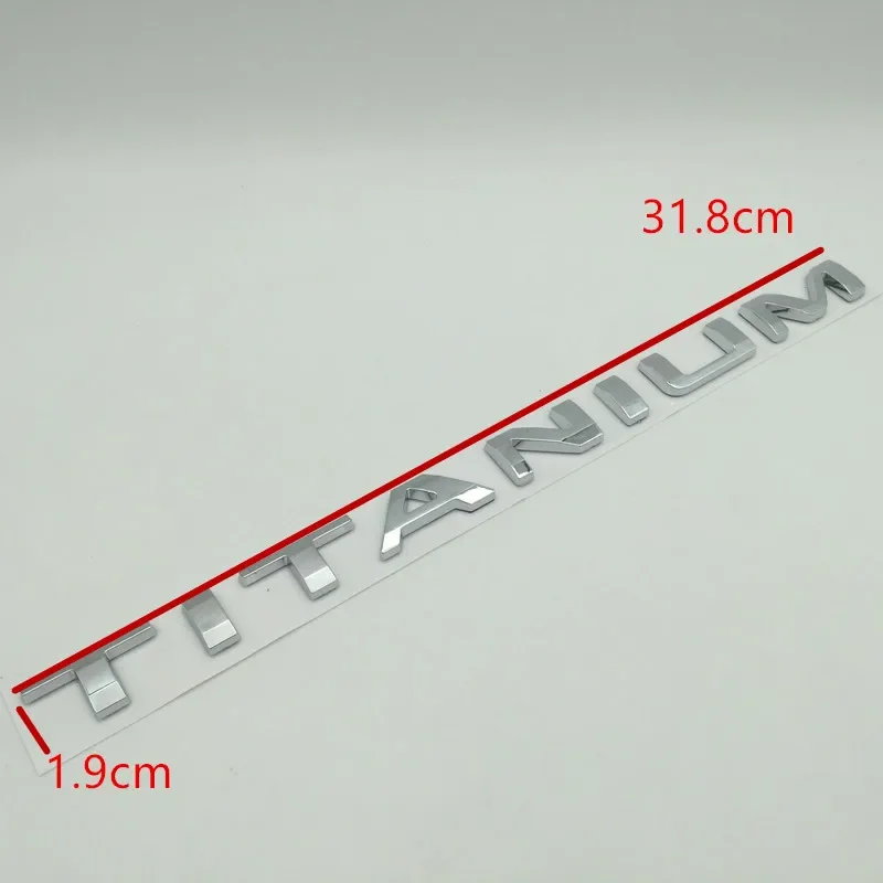 1pcs Black/silver For TITANIUM Car Letter Emblem Fender Side Rear Tail Trunk Badge Sticker Decal Styling Auto Accessories