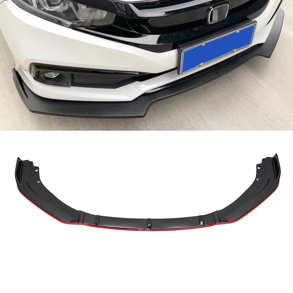 Car Front Bumper Lip Diffuser Spoiler Splitter Guard For Honda Civic X FC FK 10th Gen 2019-2020 4-Door Sedan Bumper Protector