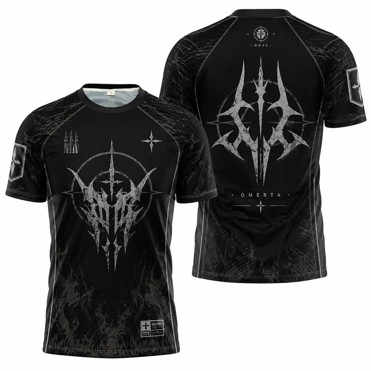 Medieval Sword Graphic Sports Jersey, Lightweight Breathable Quick Dry Performance Tee, Gothic Athletic Workout Shirt