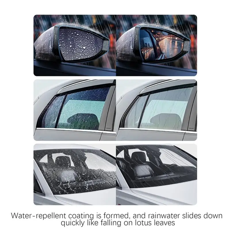 Auto Hydrophobic Glass Cleaner 2.36oz Glass Coating Hydrophobic Agent Side Window Protection Cleaner Avoiding Water Penetration