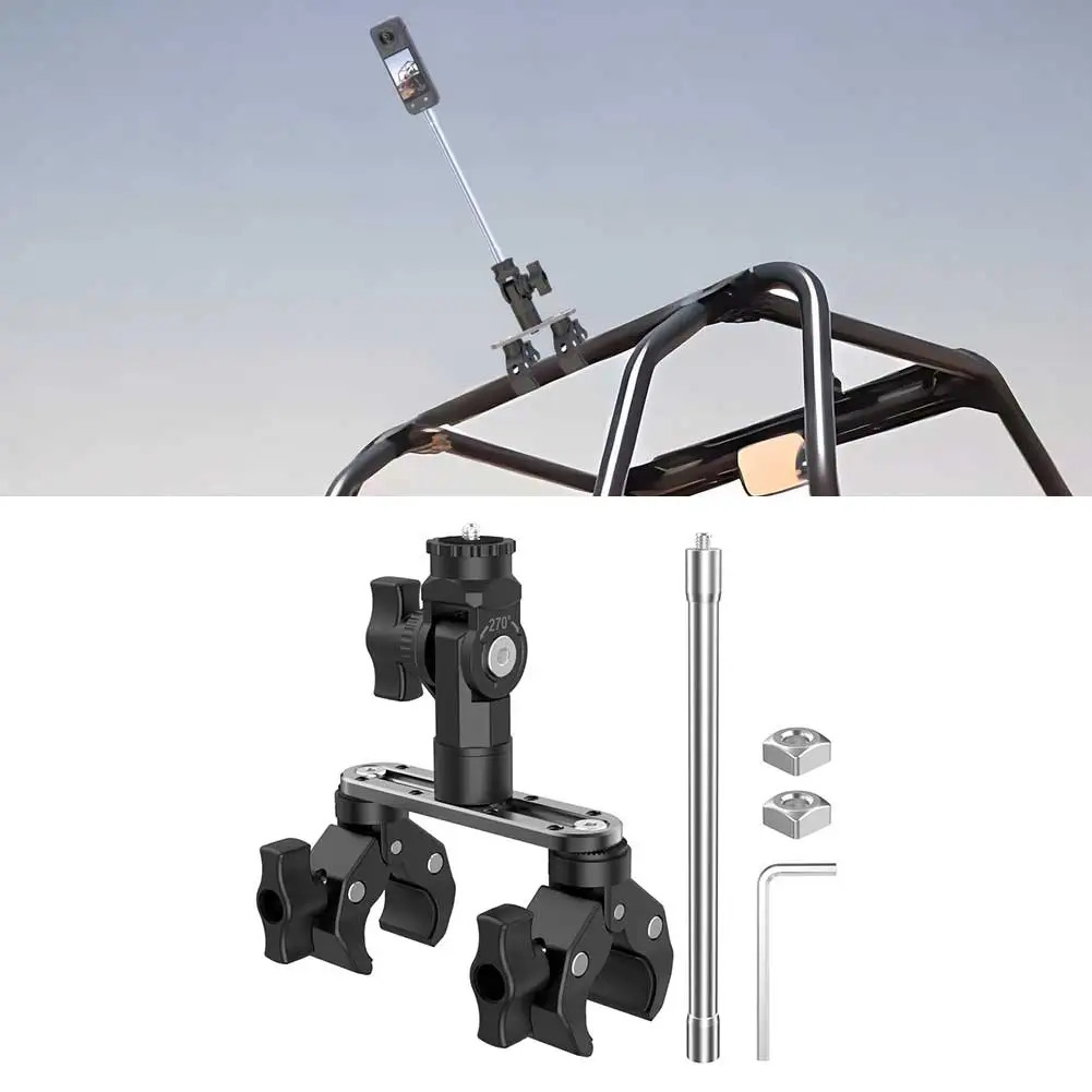 camera-car-mount-for-insta360-x5-x4-air-x4-action-camera-adjustable-double-headed-crab-clamp-bracket-replace-accessories