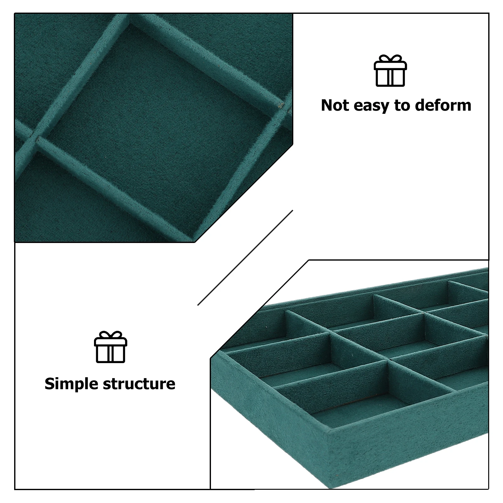 

Velour Jewelry Tray Storage Box Multi Grid Earring Necklace ganizer Compact Lightweight Jewelry Packaging Display Tool