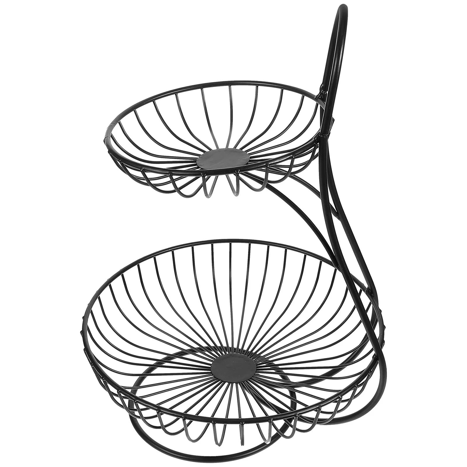 

1Pcs Stylish Iron Art Basket Two Tier Storage Container for Kitchen Bathroom Fruits Snacks Daily Sundries Organizer Space Saving