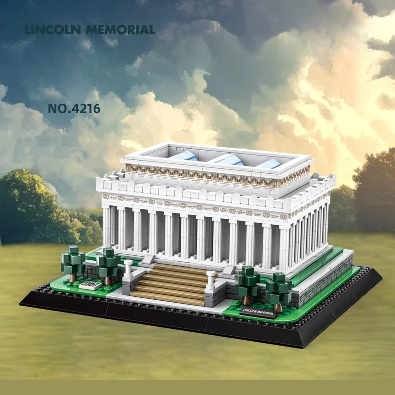 

SEMBO Washington Lincoln Memorial Building Blocks Creative Puzzle Assembling Landmark Building Toy Desktop Ornament Model Gift