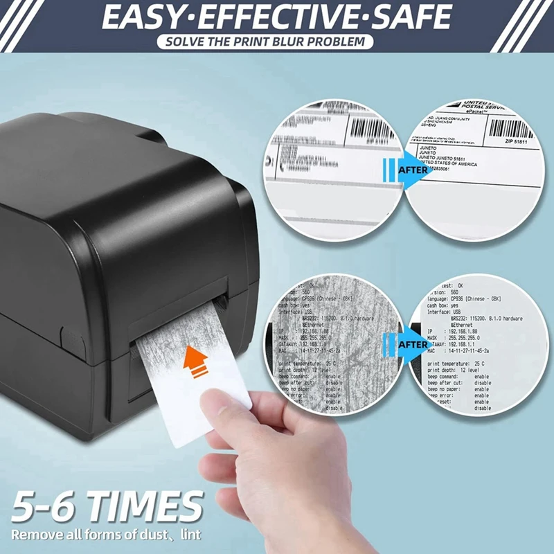Carte di pulizia del lettore di schede-detergente per lettore di carte di credito a doppio lato, carte di pulizia POS per la pulizia del lettore di schede CR80