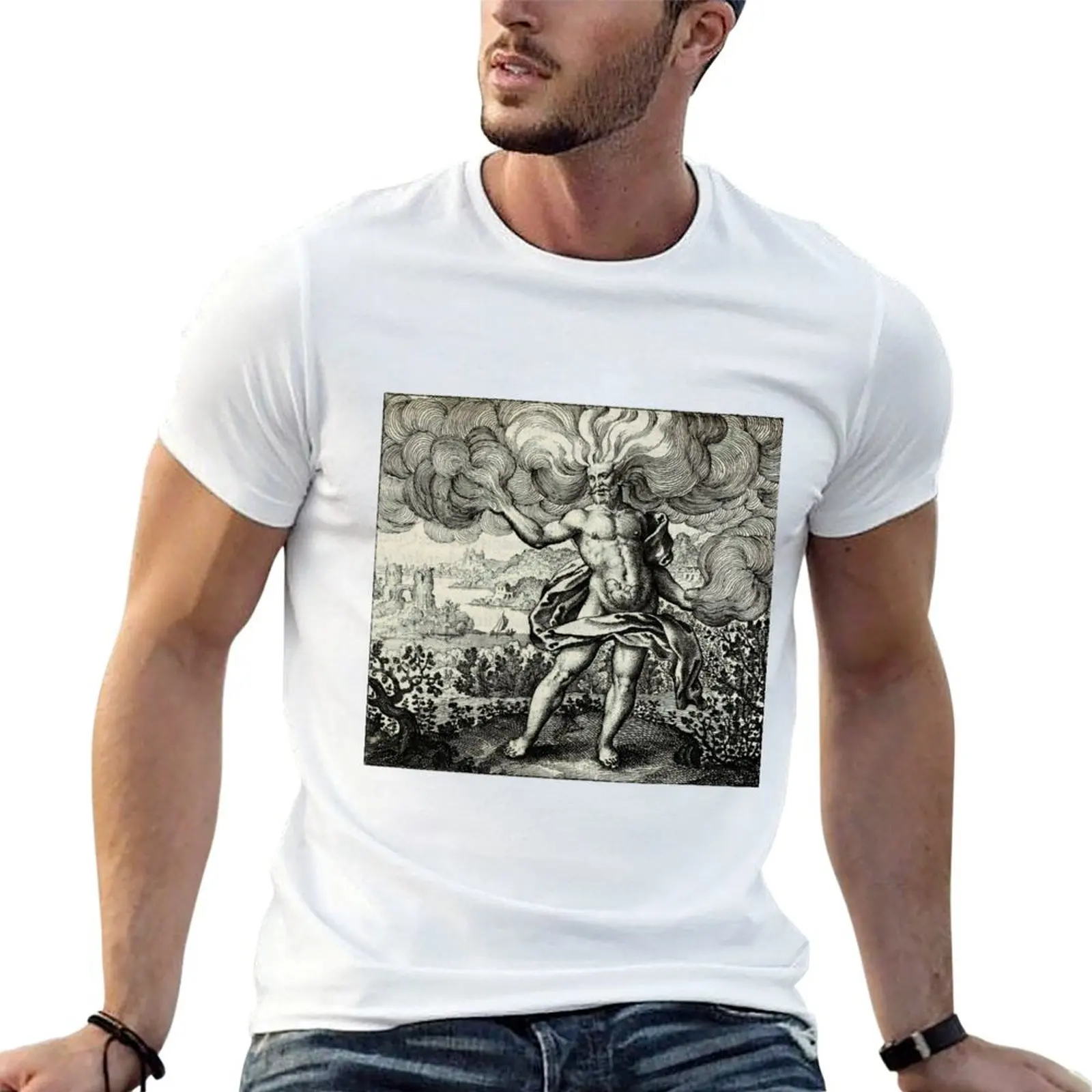 

cotton Winter, North Greek God Cold t t man Mythology T-Shirt Boreas, men for Wind, of shirts casual shirt man