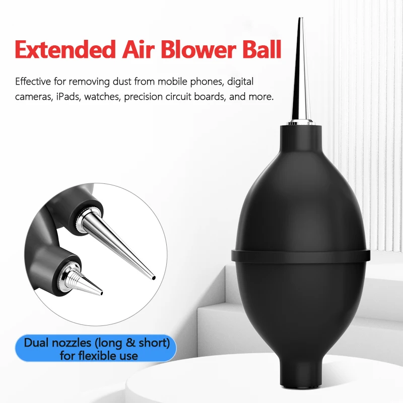 

130A Air Blower Cleaner Ball with Long & Short Spray Nozzles, 3Colors – Dust Remover for Phone, PCB Board, PC Keyboard & Camera