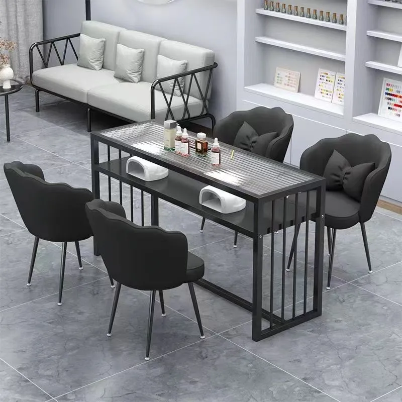 Salon Station Nail Tables Salon Furniture Professional Nail Table Manicure Table Free Shipping Beautician Reception Table Mesa