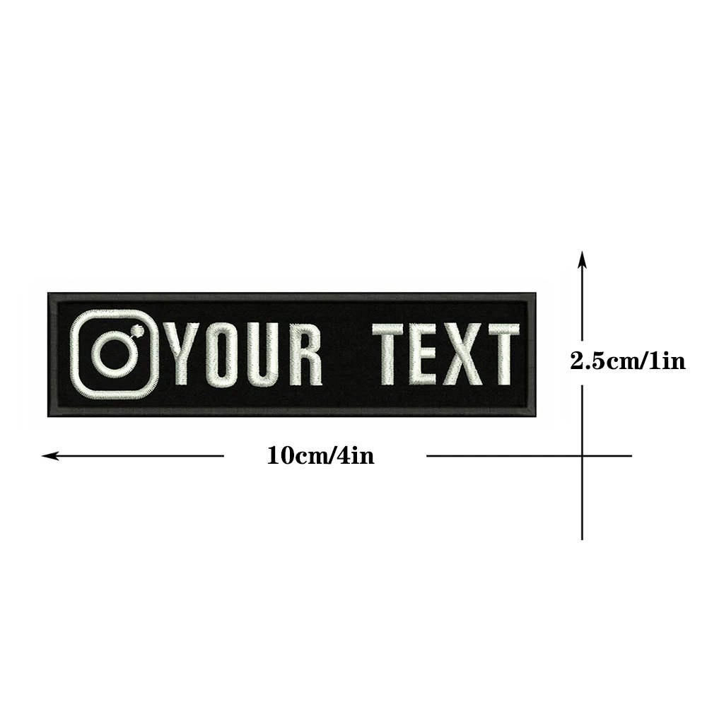 Instagram Logo 10X2.5cm Embroidery Custom Name Text Patch Stripes Badge Iron On Or  Patches