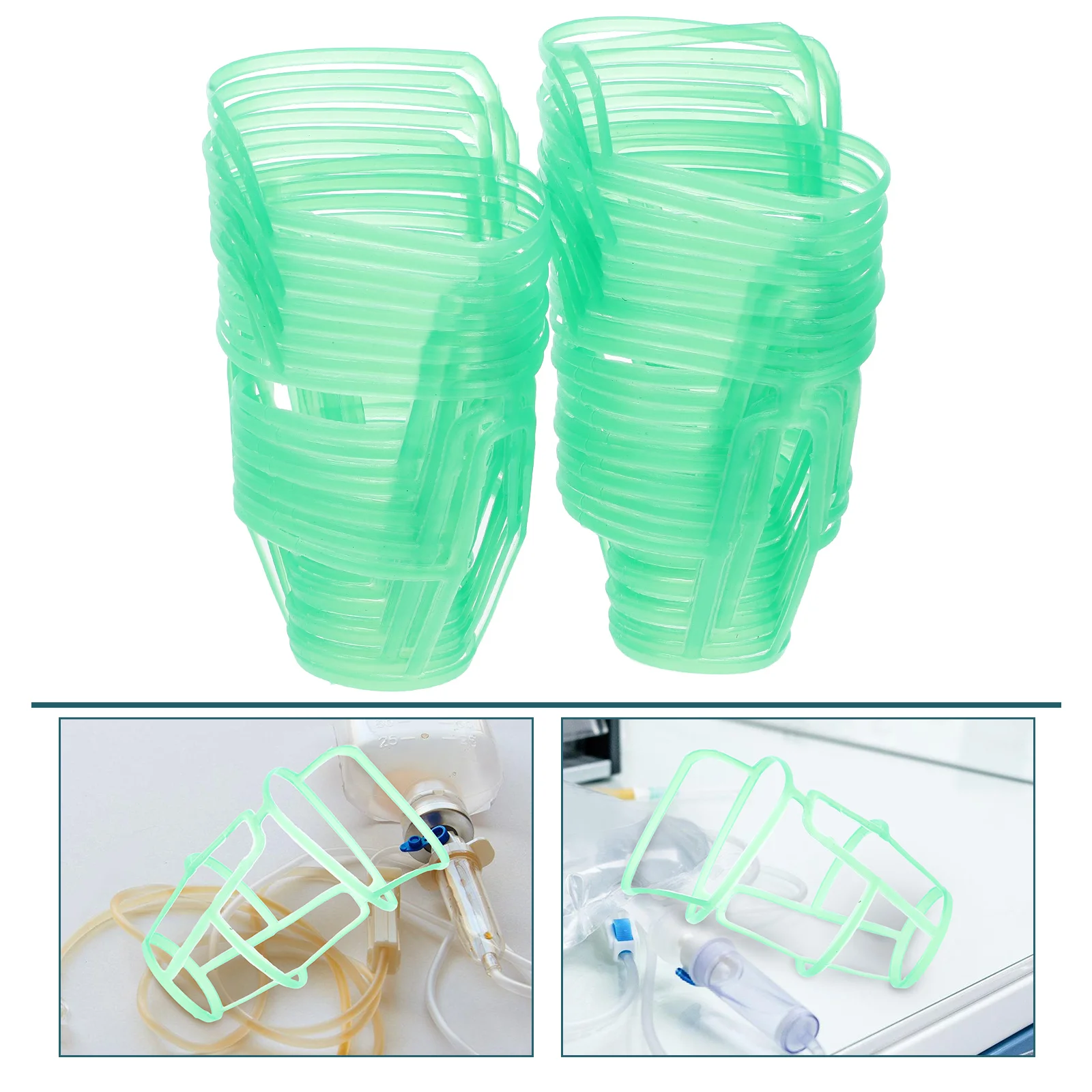 

20 Pcs Infusion Mesh Bag Hospital Bottle Net Drip Cover Holder Hanging for Saline Plastic