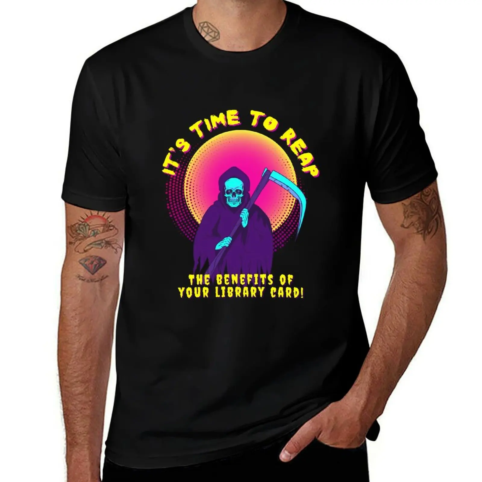 

Its Time to REAP (the benefits of your library card!) T-Shirt men t shirt cotton 100% t shirts for man pack cotton T-Shirt