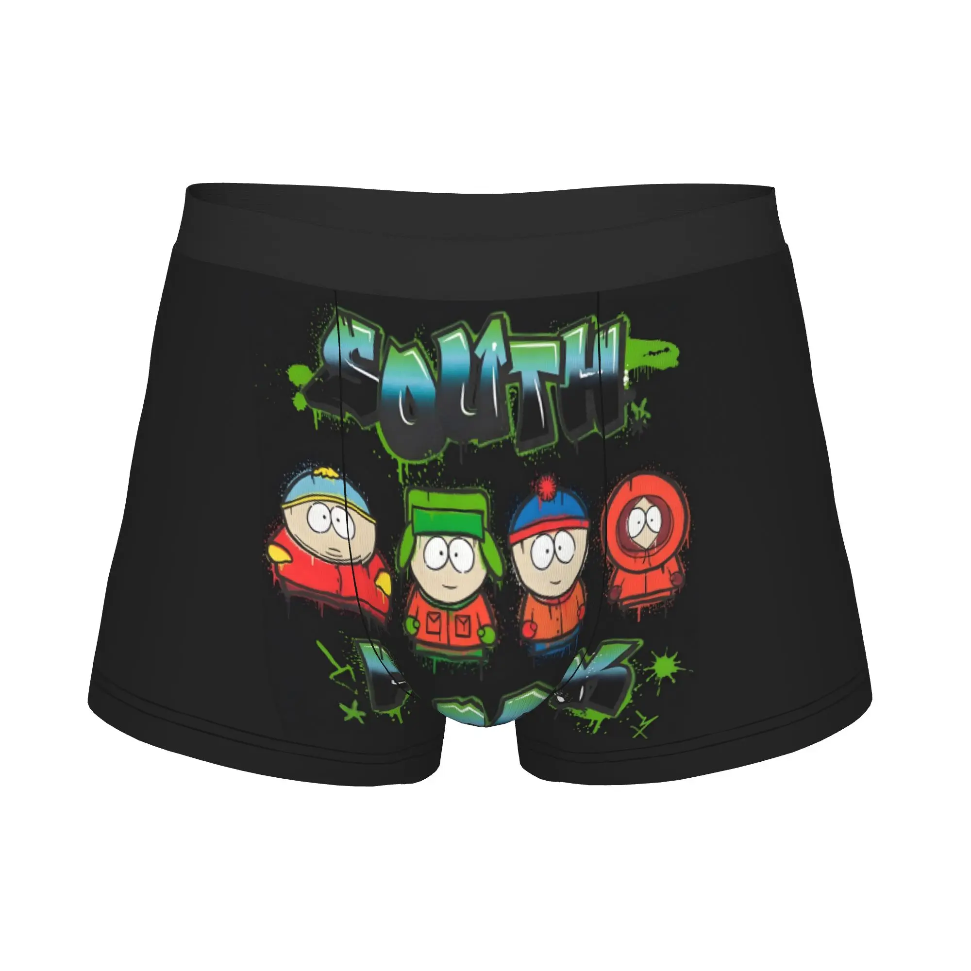 Movie S-SouthParks Graffiti Underwear Men Printed Cartoon Character Boxer Briefs Shorts Panties Soft Underpants