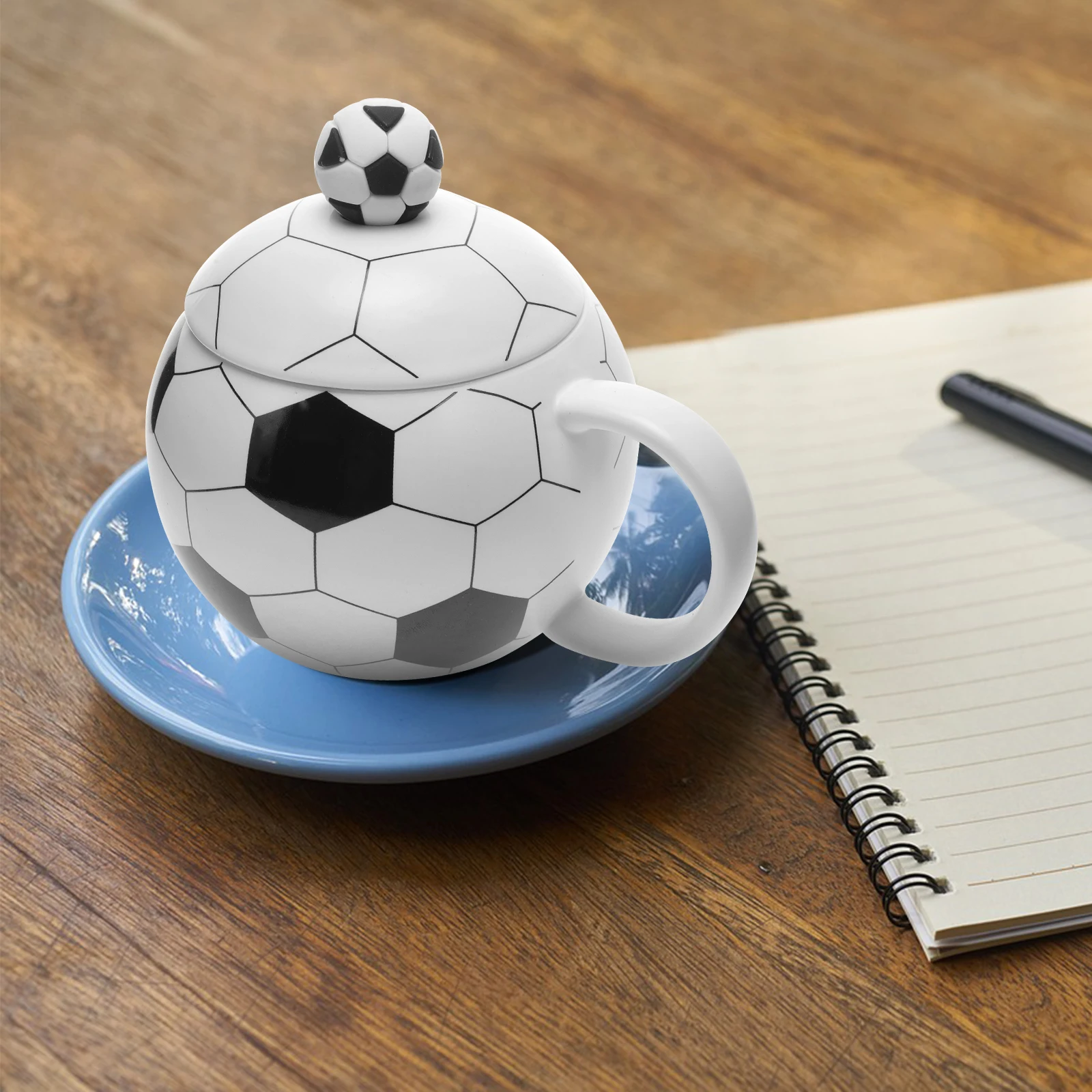 

1Set Soccer Mug Porcelain Cup for Hot Chocolate Latte Water Simple Easy Clean Design Chic Lightweight Drinking Cup for Home