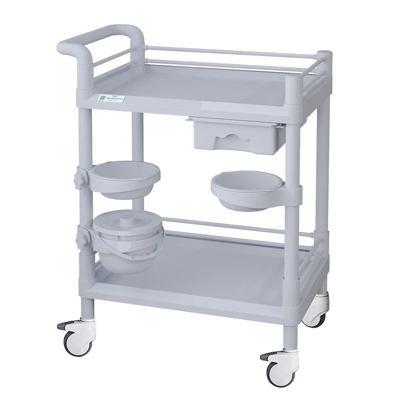 Wholesale high quality multi-functional beauty salon spa trolley cart with bowl dirt bucket drawer