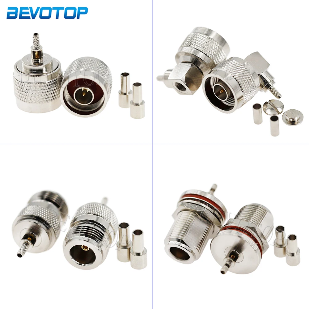 N Type Male Female Plug Jack RF Coax Connector Crimp for RG174/RG316/LMR100 Cable High-Quality Low-Loss 50 Ohm