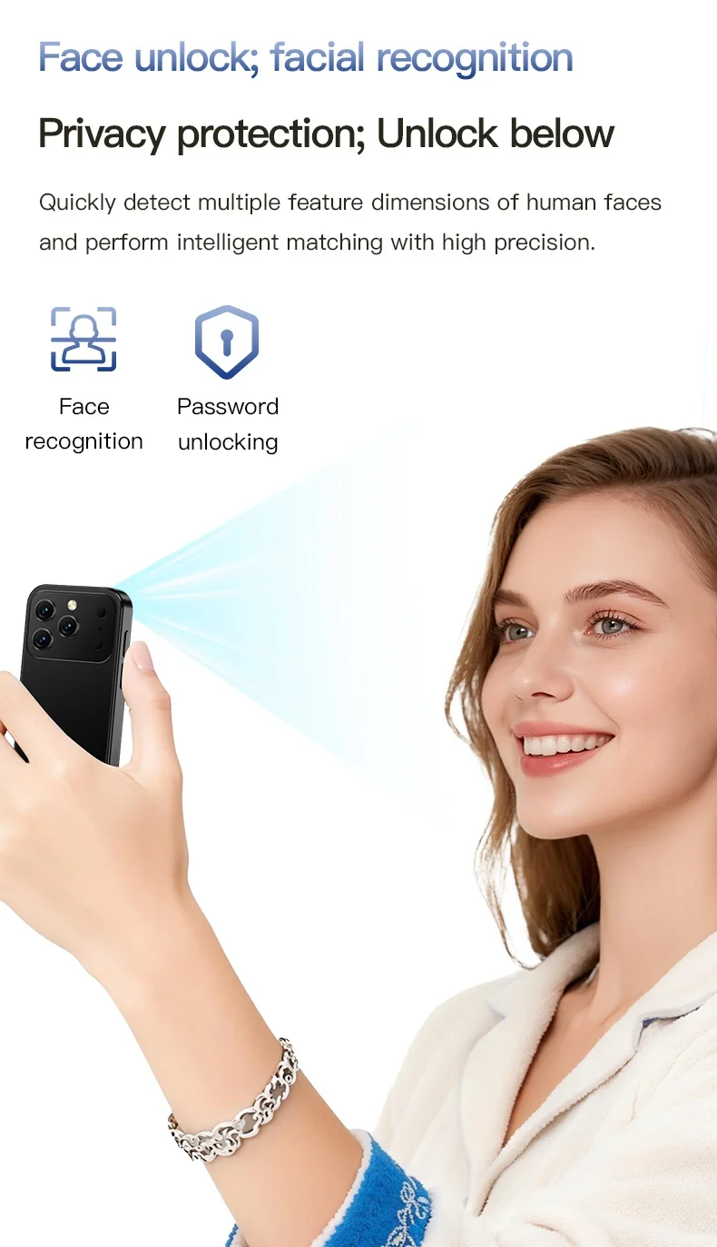 SOYES I17 Mini 3G Smartphone 3.0" HD Display 2GB RAM 16GB ROM Dual SIM 5MP Camera Type-C Small Android Mobile Phone Face Unlock
