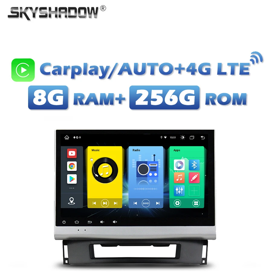 

Автомагнитола Carplay, 4G, SIM, Android 13,0, 8G + 256G, GPS, RDS, Wi-Fi, Bluetooth 5,0, для Opel Astra J 2012 - 2014