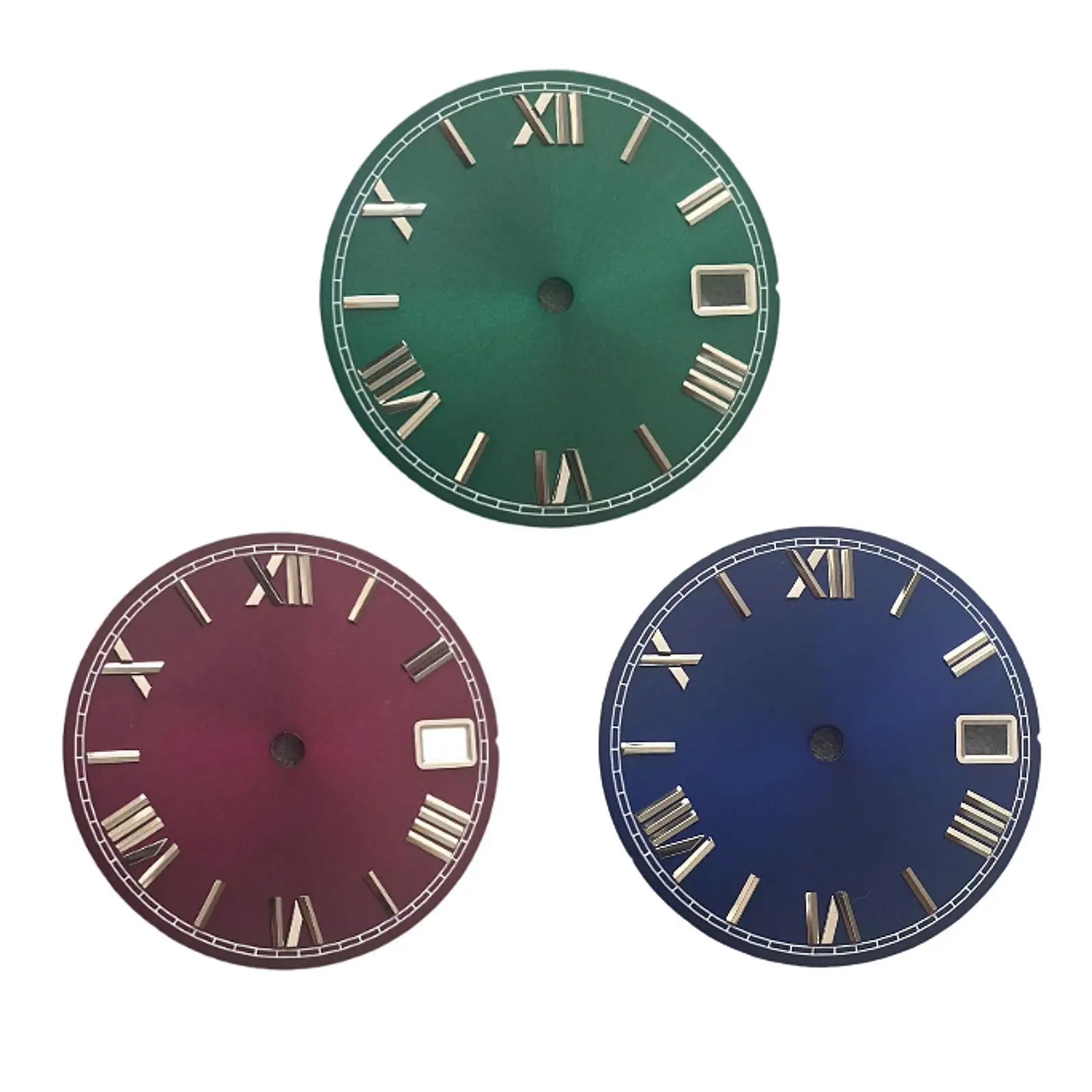 Roman Numerals Dial Watch Face 28.5mm High Reliability, Spare Part Replaces Metal Watch Dial for NH35/36/4R/7S Movement