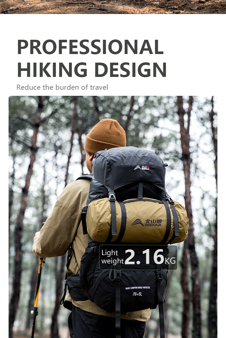 BISINNA Campingzelt für 2 Personen, tragbar, wasserdicht, Rucksackzelt, doppellagig, für Outdoor, Wandern, Reisen, Campingausrüstung – Detail 2