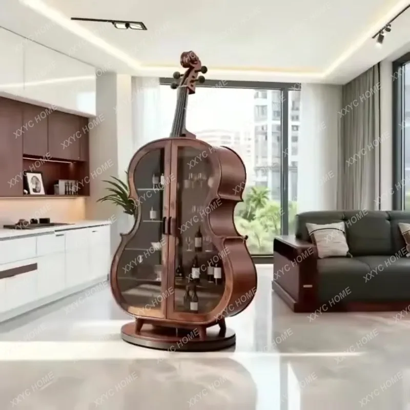 HH cello solid wood modeling  display cabinet living room glass door display cabinet art  wine cabinet