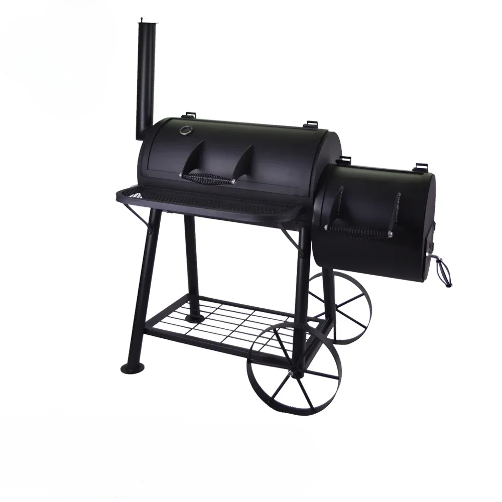 Outdoor Camping Garden Heavy Duty Trolley Charcoal grill Offset Smoker Bbq