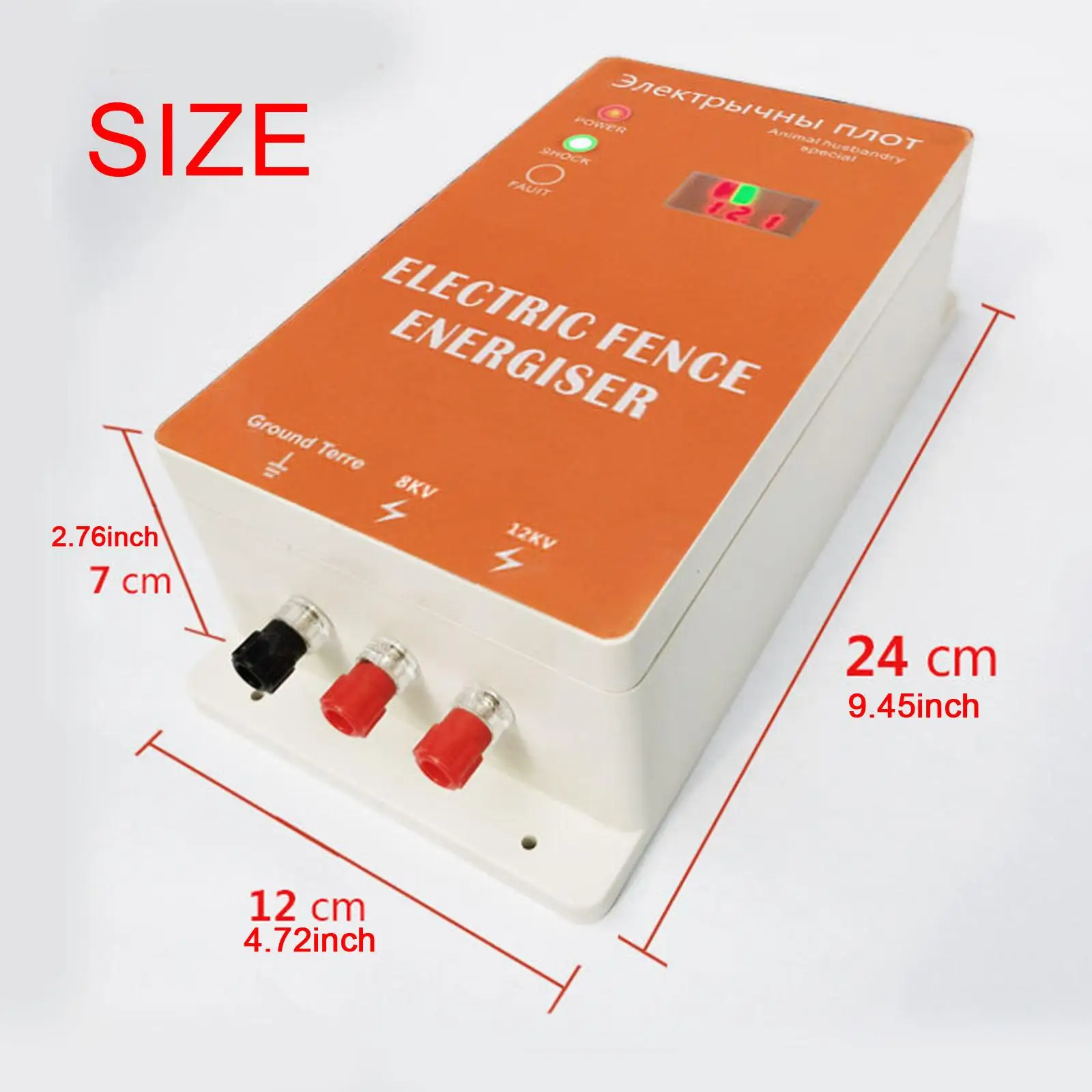 Electric Fence Energizer Livestock Fence Charger Controller Compact Robust ABS Housing for Cattle Sheep Perimeter Fields