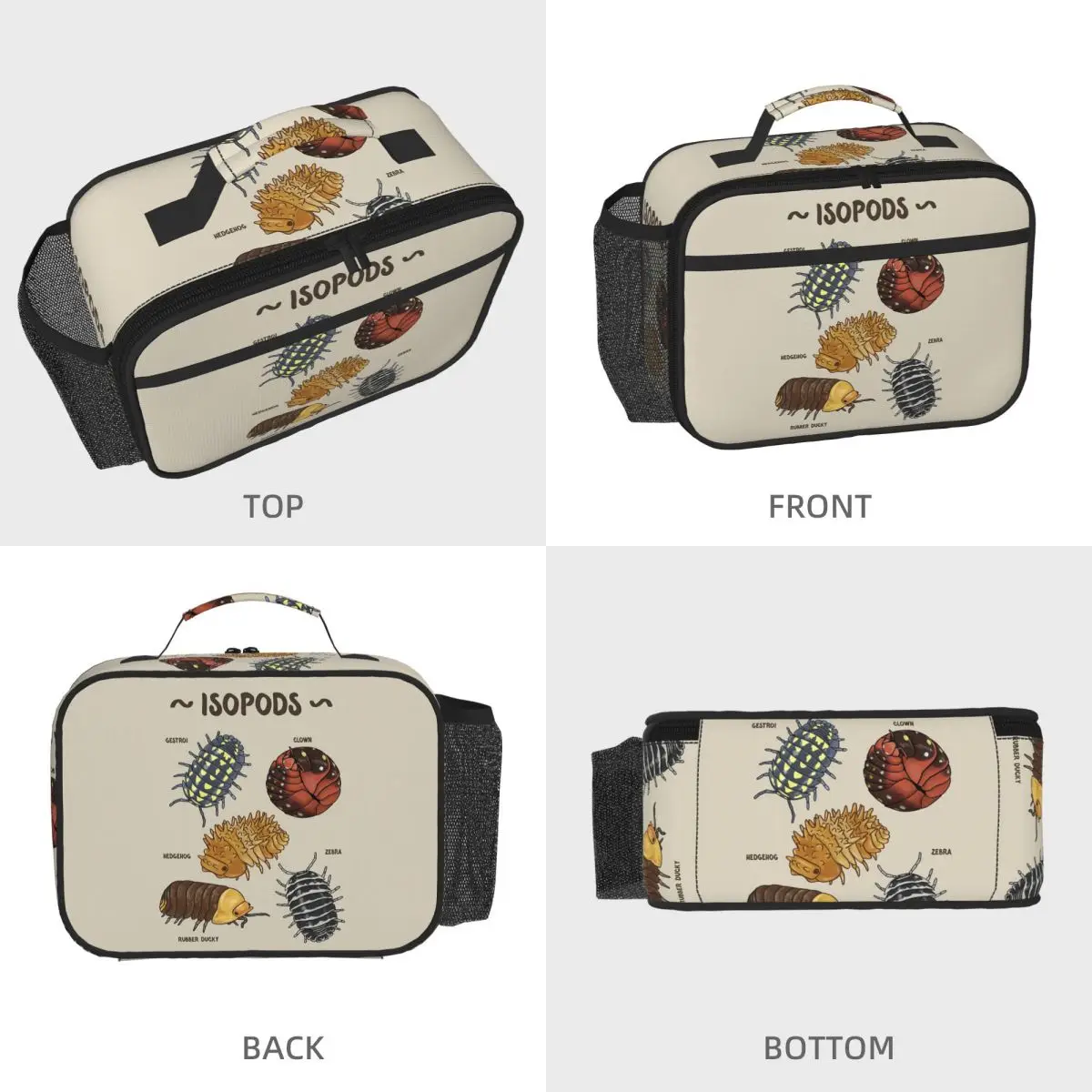 Isopods Insect Animal Pattern Insulated Lunch Bag for Women Children Portable Food Boxes Thermal Lunch Box Tote