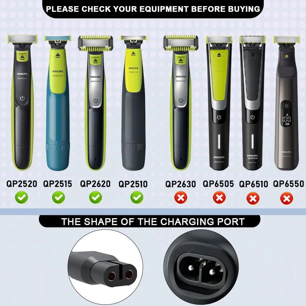 Caricabatterie LISI 4,3 V compatibile con Philips Norelco OneBlade QP2520 QP2620 QP2515 QP2510 MG3730 MG3720 MG3710 Rasoio elettrico