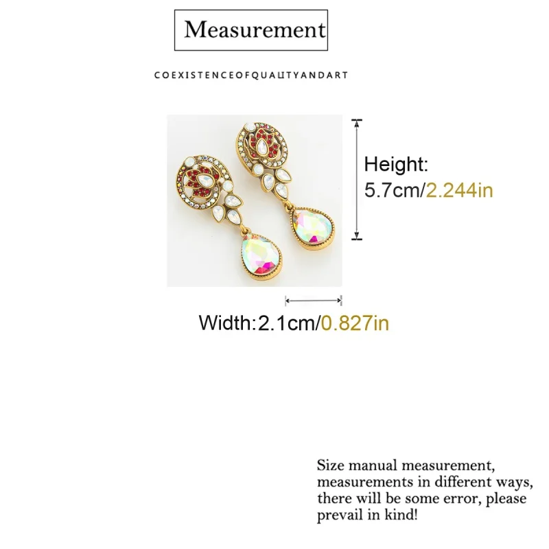 خمر كريستال قطرة الماء القرط الذهب اللون ورقة حجر الراين الفاخرة مصمم الهدايا اتجاهات الجودة الجديدة في 2025 حفل زفاف