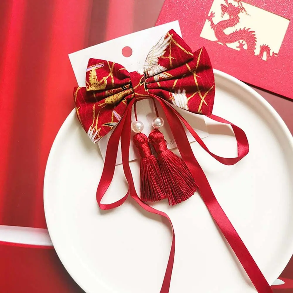 

Headwear Bowknot Tassels Barrettes Plush Hair Grip Chinese New Year Hairpins Kids Chinese Hair Clips Bow Hair Hoop Hair Rope