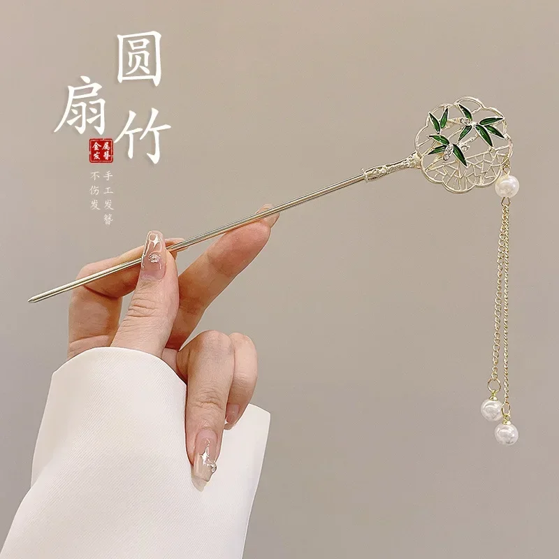 1PC Glowing Lotus Lantern Hair Stick Chinese Style Palace Lantern Hairpin New Ancient Style Flower Tassel Hair Insert Women Gift