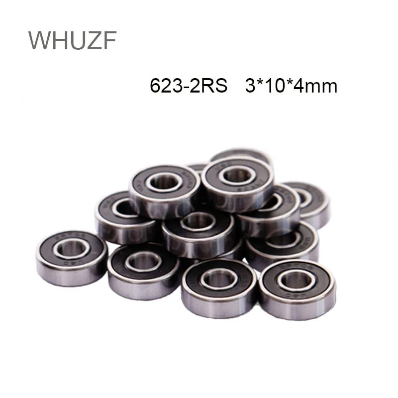 

WHUZF Free Shipping Deep Groove Ball 50/100pcs 623RS Bearing ABEC-1 3x10x4mm Miniature 623-2RS Ball Bearings 623 RS 2RS Bearing