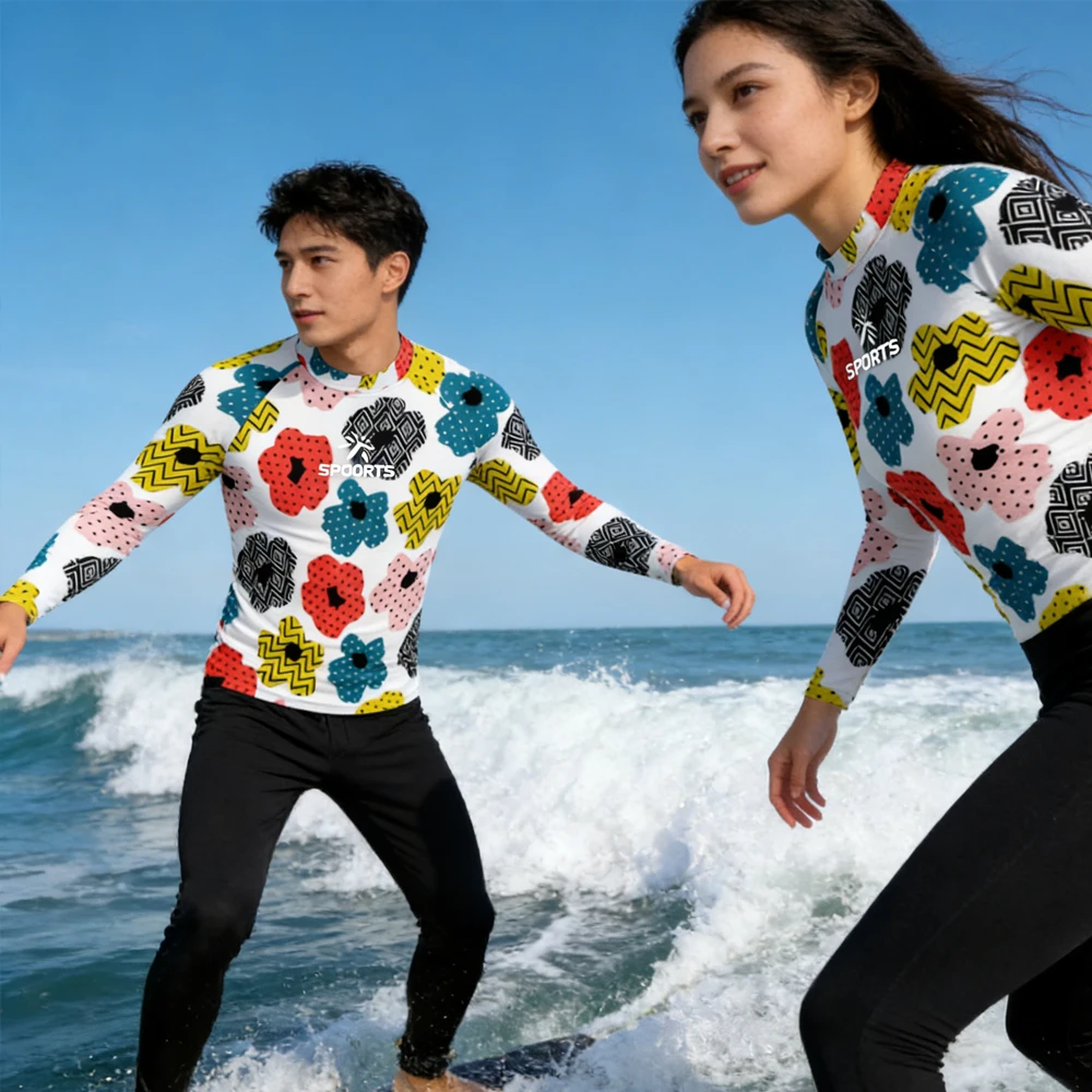 

Women's and Men's Rash Guard Long Sleeve Swimwear Surfing Clothing Lightweight Beachwear T-shirt Luxe Sportswear for Water Sport
