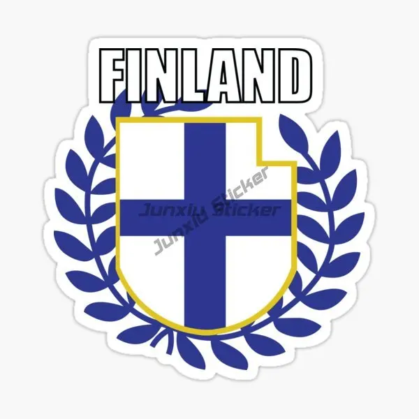 Finland FIN Flag Map Sticker for Decorate Car Van Bicycle Helmet Window Fridge Table Wall Decal Accessories