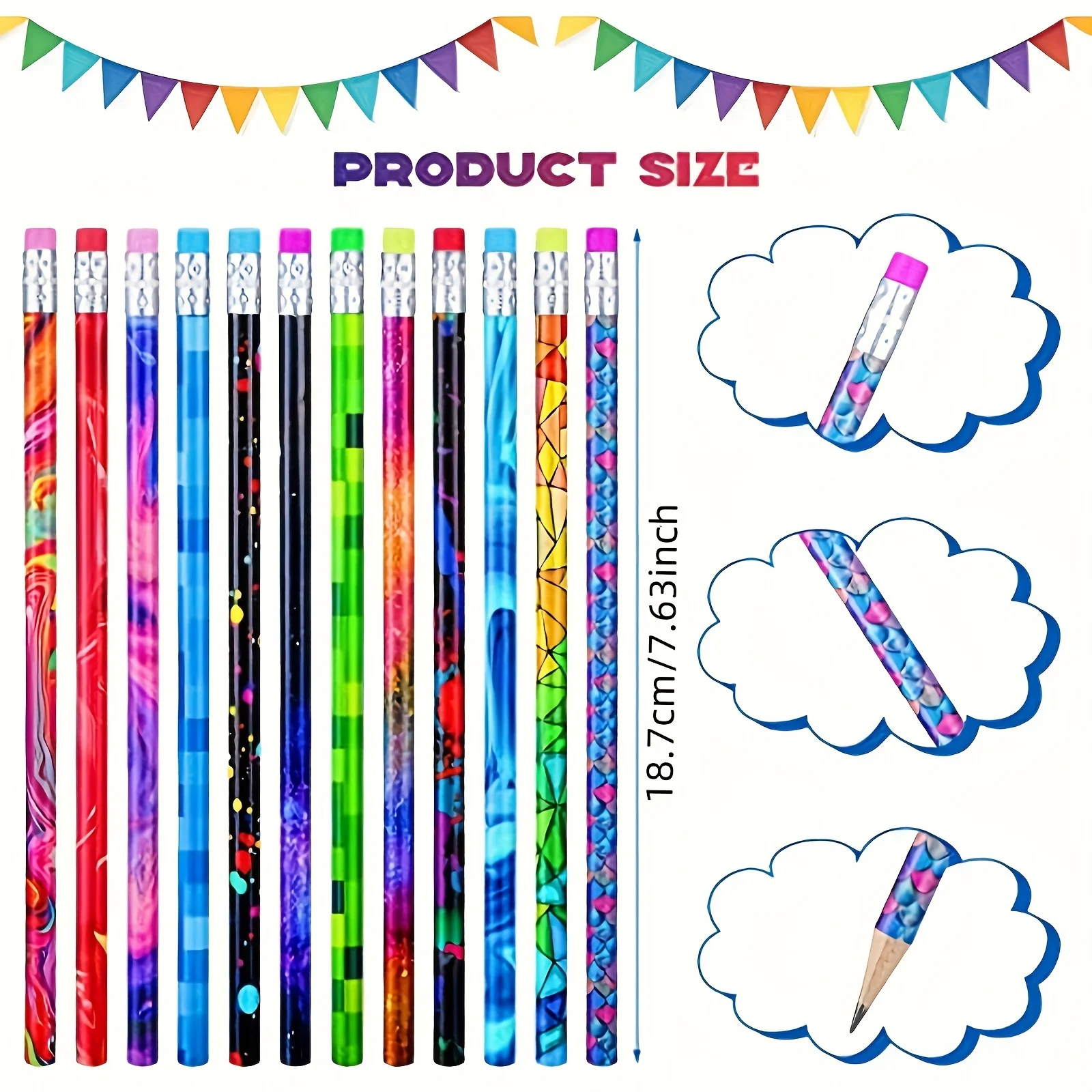 Cute HB Pencils With Eraser Tips: Perfect For Writing, Drawing, Sketching, And As A Stationery Prize Gift For Students