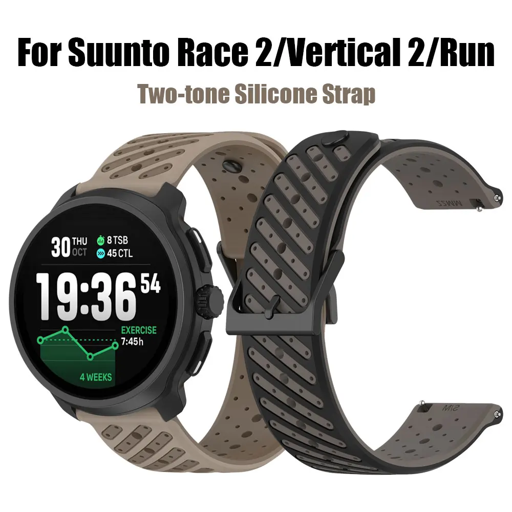QuickFit Silikon 22 mm Uhrenarmband für Suunto Race 2/Vertical 2/Race 2/Run/Ocean/9 Peak Pro Smartwatch Ersatz-Uhrenarmbänder