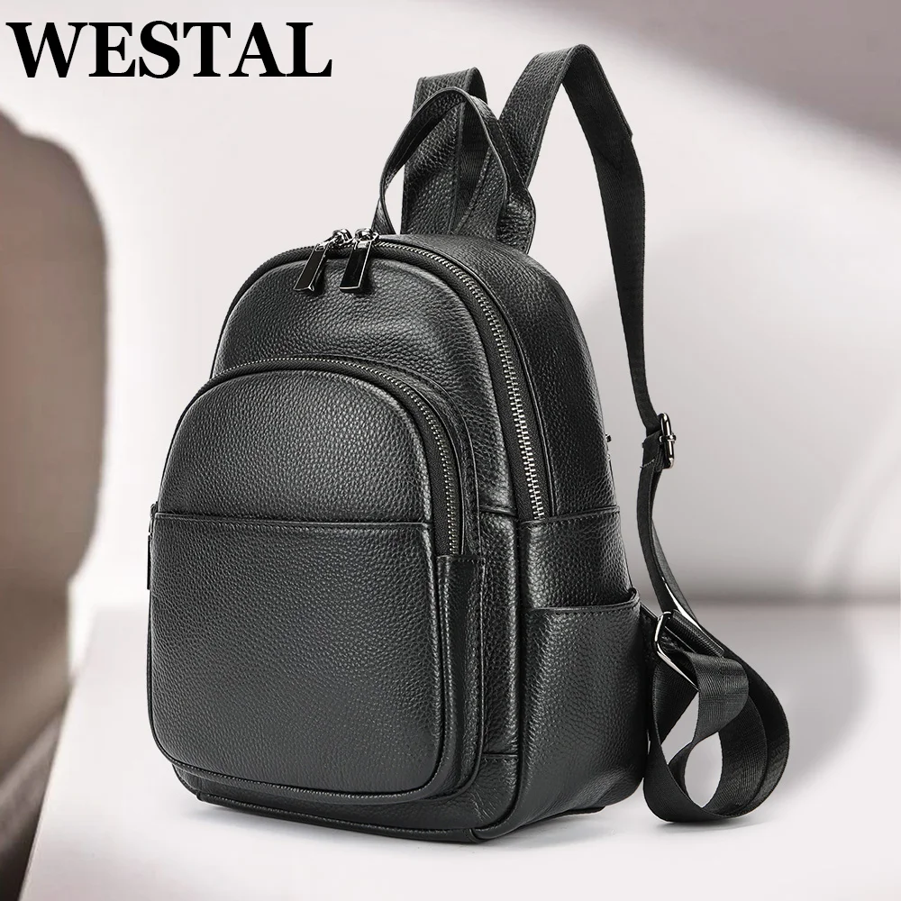 

WESTAL New Women's Backpack Geniune Leather Female Backpacks Girls School Bag Fashion Designer Travel Bags