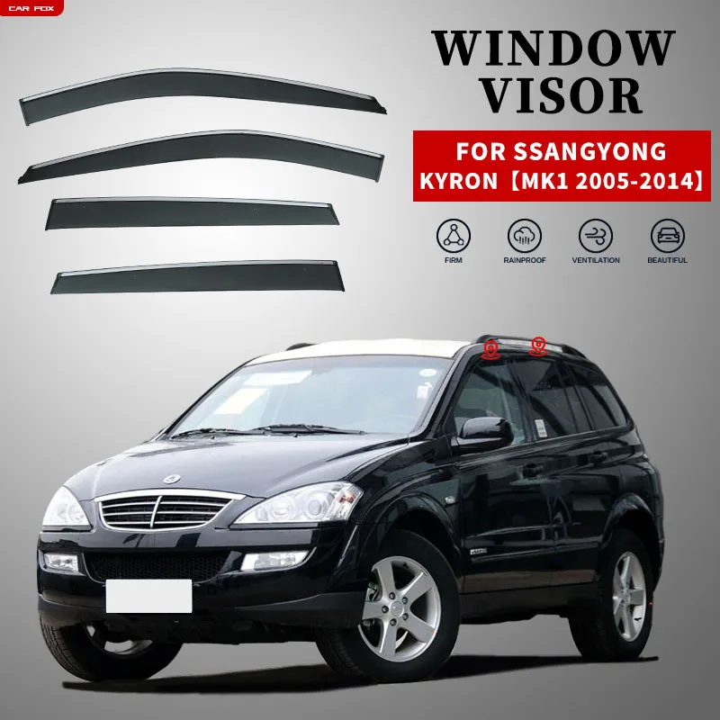 

For Kyron Window visor Weather Shield Side Window Deflector Car windshield weather shield Car accessories