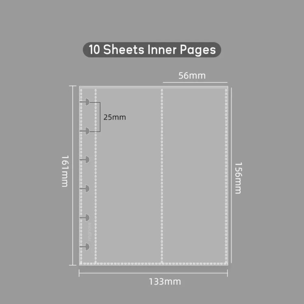 Simple Mushroom Hole Photocards Holder Vertical Transparent Photo Album Loose Leaf Bill Storage Booklet