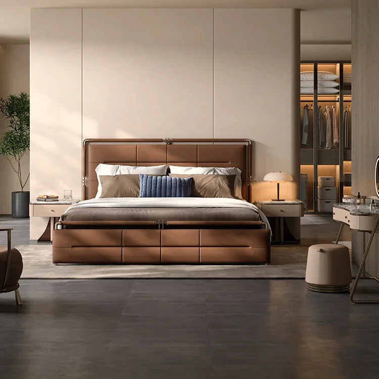 

-Custom Quality European Italian king Size Bed Set Luxury Room Furniture