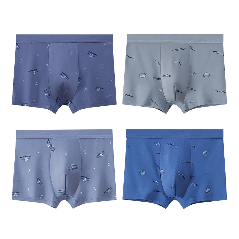 4pcs/set Men Boxer Short Cotton Men Underwear Medium Waist Comfortable Men Panties Larger Size 3XL-7XL Men Boxer Shorts