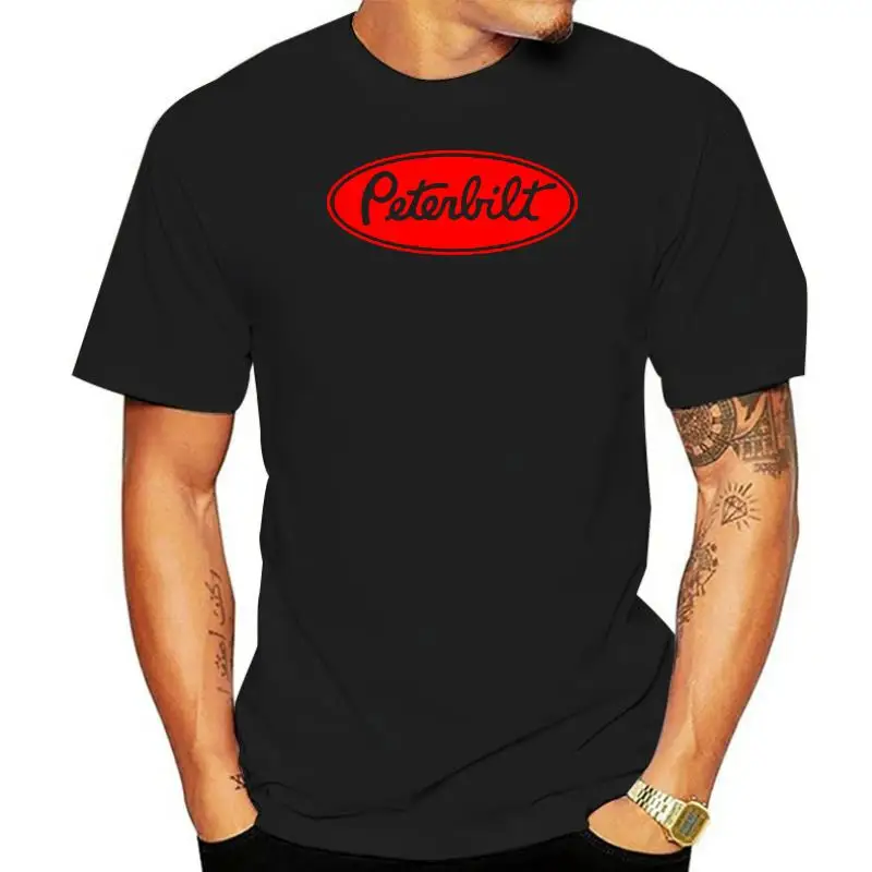 New PETERBILT TRUCK Racinger Classic Logo Mens White T-Shirt Size S to 3XL Short New Style Tee Shirt