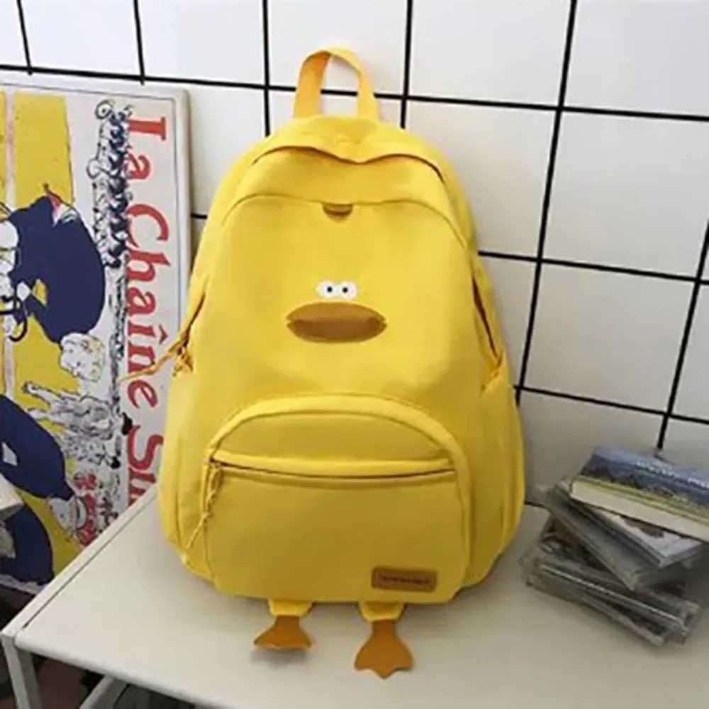 

Nylon Kawaii Kids School Bag Soft Large Capacity New Cartoon Duck Backpack Resistant To Dirt Washable Designer Cute Travel Bag