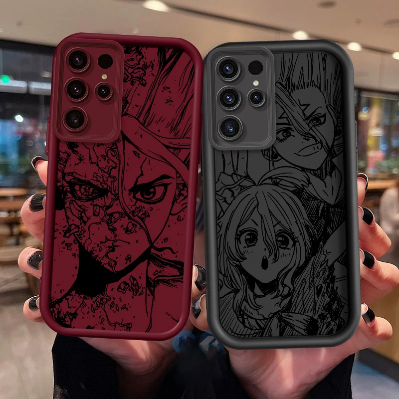 Cool D-Dr Stone Anime For Samsung Note 20 S24 S23 S22 S21 S20 Ultra Plus FE A25 A23 A22 A15 A31 5G Eye Ladder Back Phone Case