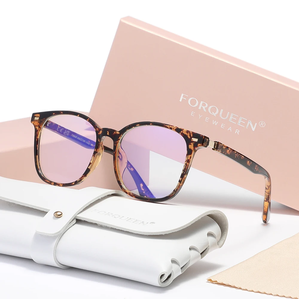 forqueen-ブルーライトブロックメガネコンピュータ保護男性女性眼鏡